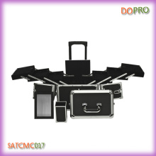 Black ABS Material Professional Makeup Artist Case with Mirror (SATCMC017)